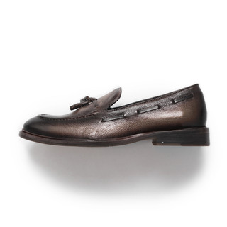 Giày tây nam LOAFER TASSEL công sở màu nâu, giày lười văn phòng da thật TONKIN