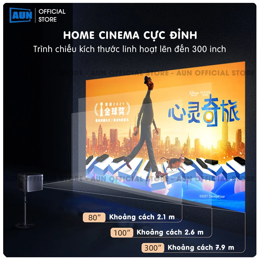 Máy chiếu thông minh Aun New U1 - độ nét fullHD có chuẩn hỗ trợ 4k