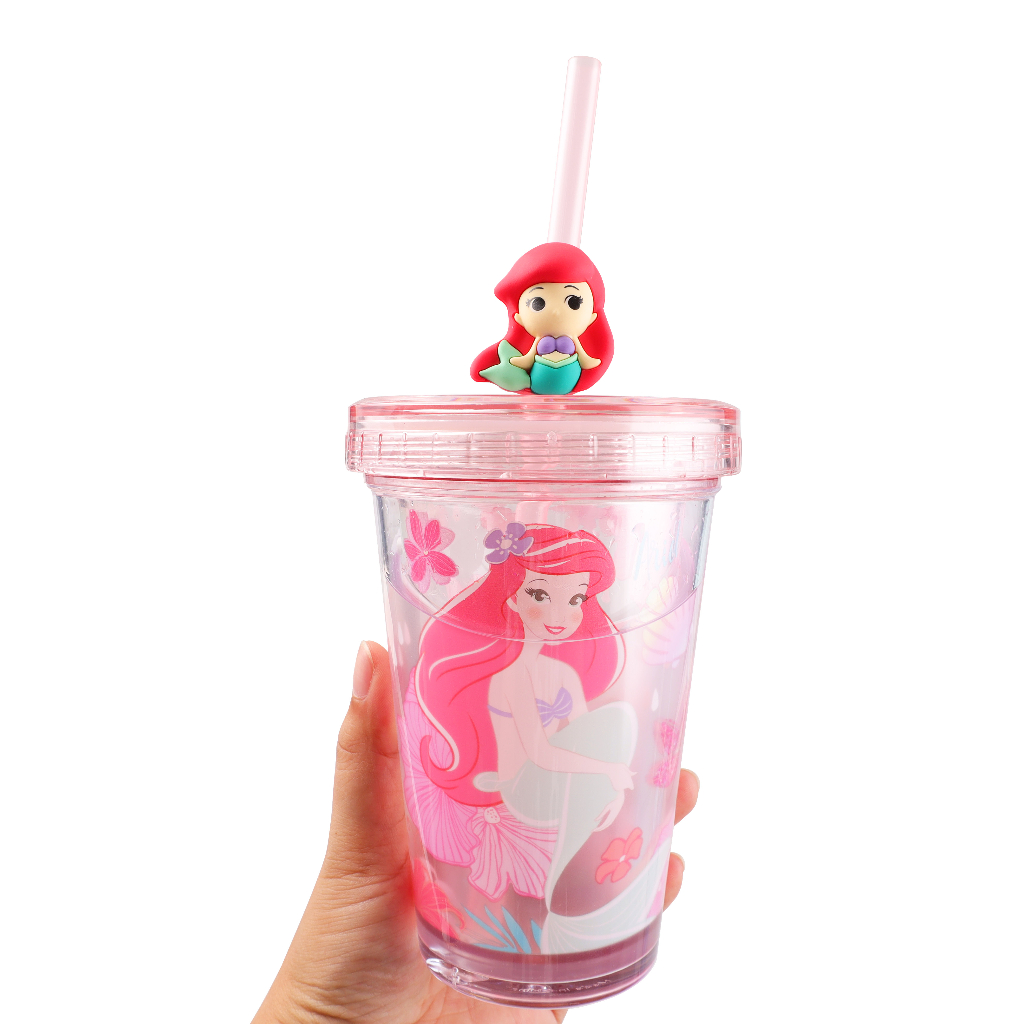 Ly phale 2 lớp với sequins lấp lánh kèm ống hút hắn icon di động