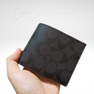 Ví nam c.o.a.c.h 3 in 1 wallet in signature canvas