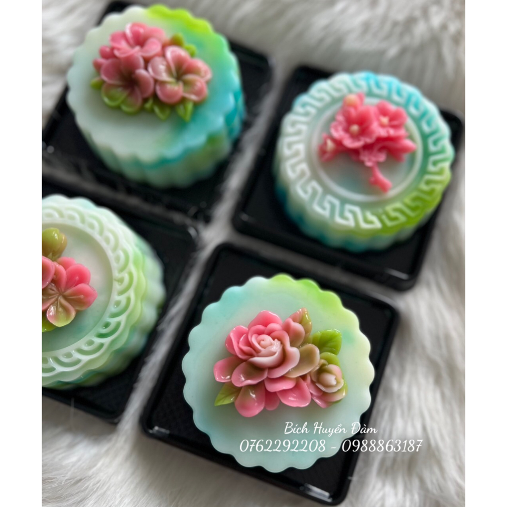 Khuôn silicon rau câu hoa nổi Hoa hồng chùm