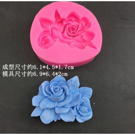 Khuôn silicon rau câu hoa nổi Hoa hồng chùm