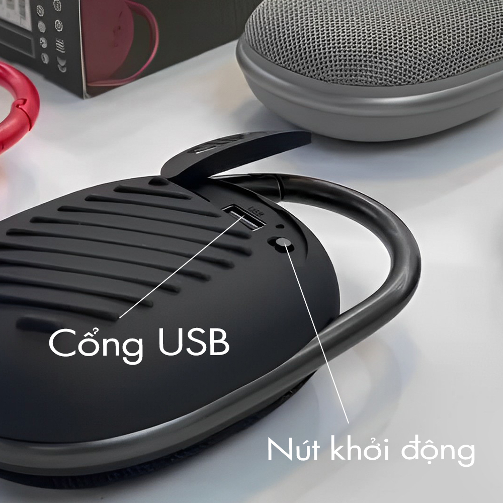 Loa Bluetooth Dã Ngoại Clip 4- Có Móc Treo Tiện Dụng - Hỗ trợ Thẻ Nhớ/USB