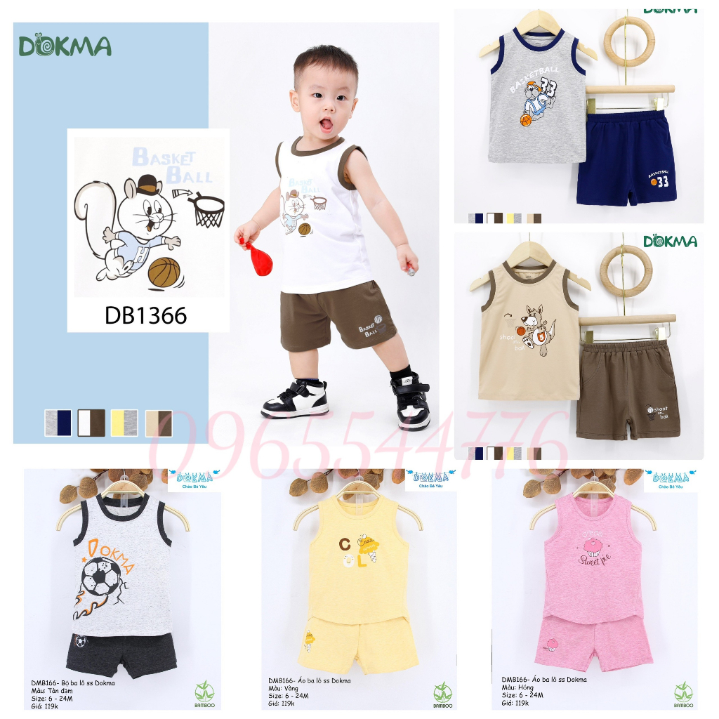 Dokma - Bộ sơ sinh ba lỗ cho bé 6-36m DMB166 DB1366