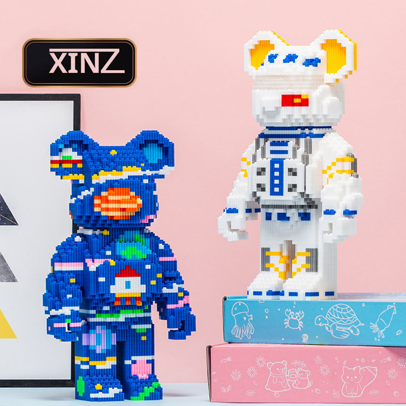 Lắp ráp mô hình lego bearbrick vũ trụ 35cm XINZ đồ chơi mô hình lắp ráp hình chú gấu dễ thương