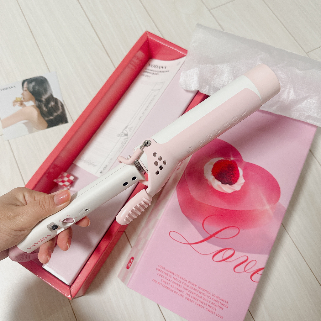 VODANA Máy uốn tóc 36mm Glam wave curling iron Strawberry Cream Hàn Quốc