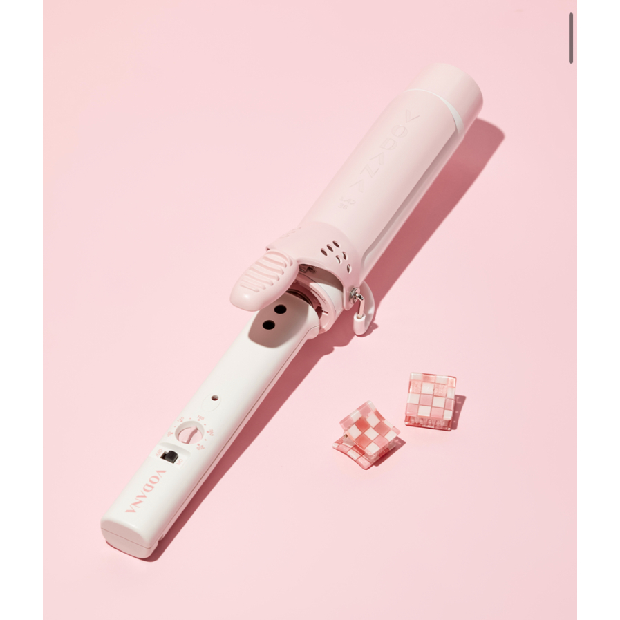 VODANA Máy uốn tóc 36mm Glam wave curling iron Strawberry Cream Hàn Quốc