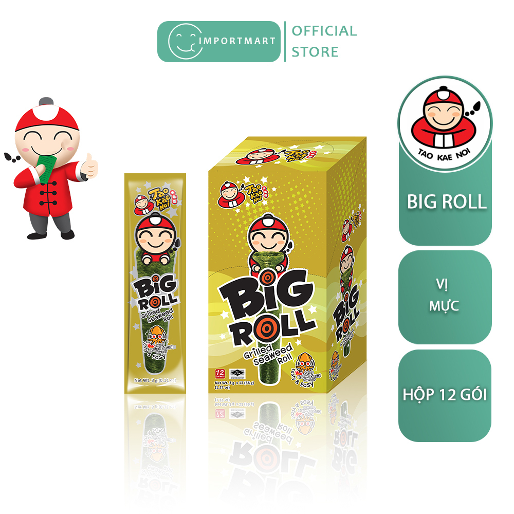 Rong Biển Cuộn Tròn Big Roll Taokaenoi  - Hộp 12 gói