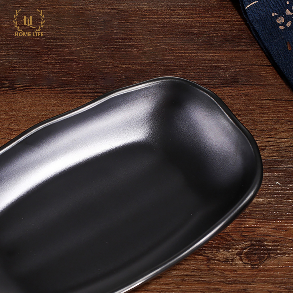 Đĩa Bầu Dục Sâu Melamine A5 | Đĩa xoài sâu đen nhám chống cháy - siêu bền hàng nhập khẩu 5008 5088 chống xước