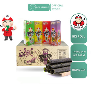 Thùng 24 hộp big roll snack rong biển - mix vị tùy chọn