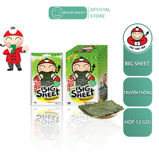 Hộp 12 Gói Snack Rong biển BIG SHEET Vị Truyền Thống -Gói 3.2g