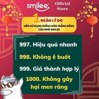 [QUÀ TẶNG Smilee Extra LIVE Hannah] 3 Miếng Dán Trắng Răng Smilee, Công nghệ PAP +