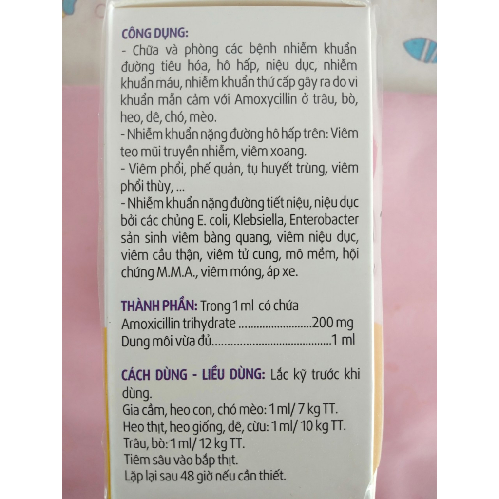 Bio-Amox 20% LA - hô hấp, viêm vú, viêm tử cung 20ml, 100ml