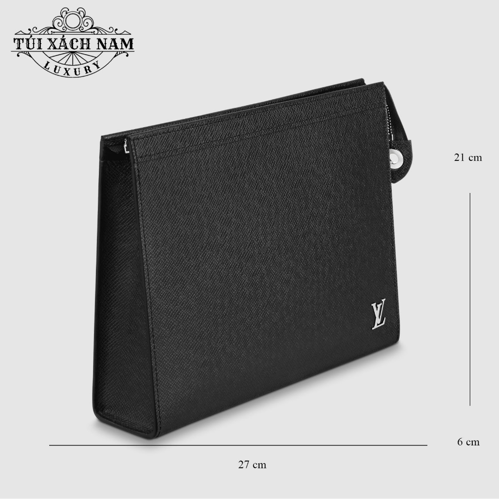 Túi nam, ví cầm tay, clutch nam da bò LV Pochette Voyage fullbox