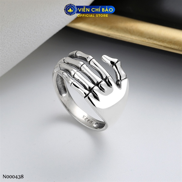 Nhẫn bạc nữ xương bàn tay chất liệu bạc Thái 925 thời trang phụ kiện trang sức Viễn Chí Bảo N000438