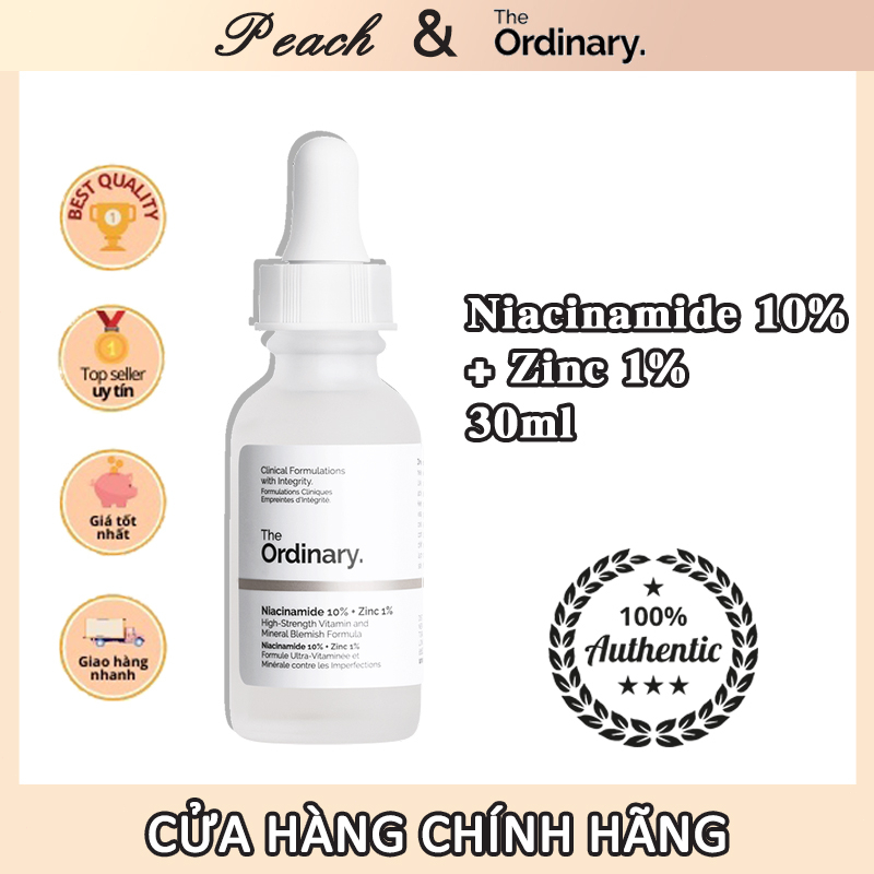 Serum The Ordinary Niacinamide 10% + Zinc 1% 30ml Giúp Cân Bằng Bã Nhờn Làm Sáng Da Thu Nhỏ Lỗ Chân Lông
