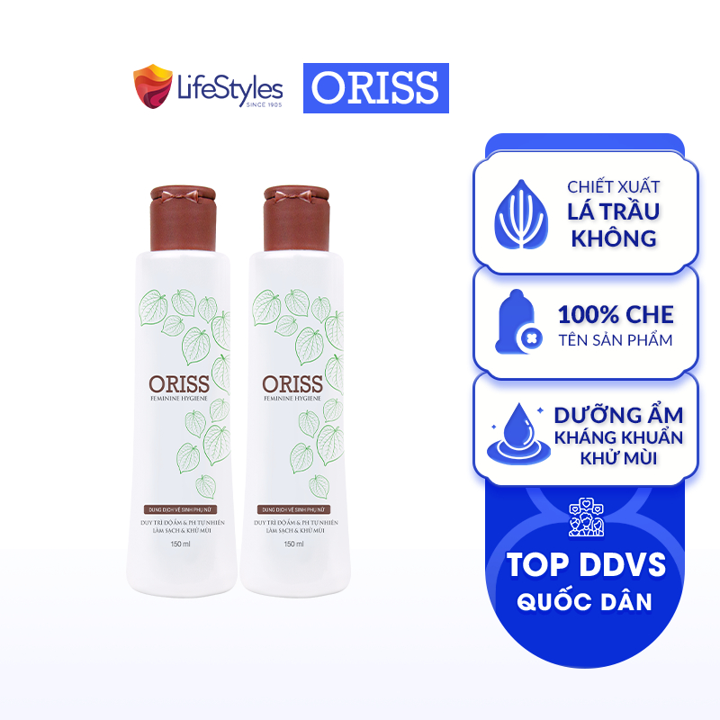 Combo 2 Dung dịch vệ sinh phụ nữ Oriss kháng khuẩn khử mùi làm sạch dịu nhẹ 150ml