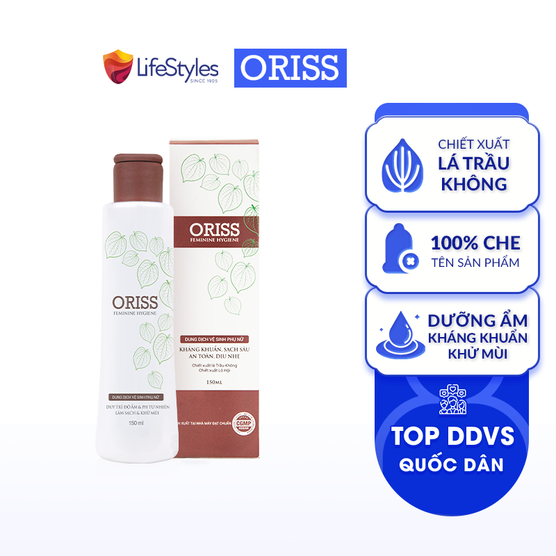 Dung dịch vệ sinh phụ nữ Oriss kháng khuẩn khử mùi làm sạch dịu nhẹ 150ml