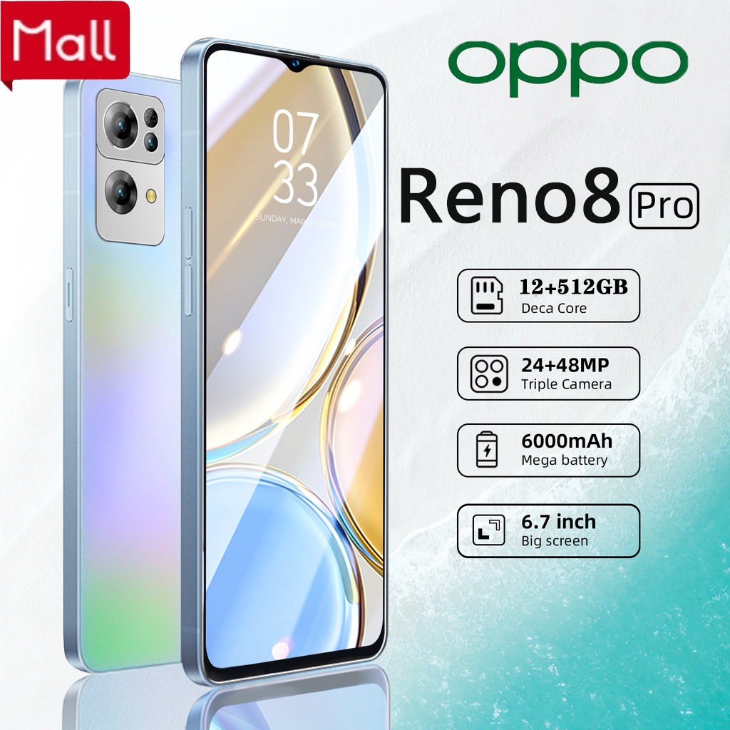 Điện thoại Reno8 Pro 5G Điện thoại di động 12GB + 512GB Điện thoại thông minh 6.7inch Thương hiệu mới Điện thoại gốc