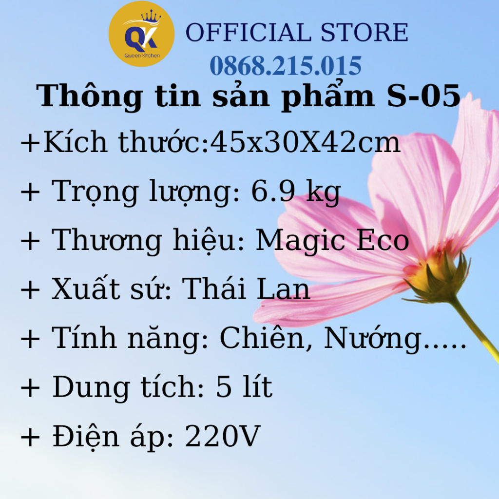 Thanh lý Nồi Chiên Không Dầu Kết Hợp Hấp Magic Eco S05 – 5 Lít - TÌNH TRẠNG SP 95%