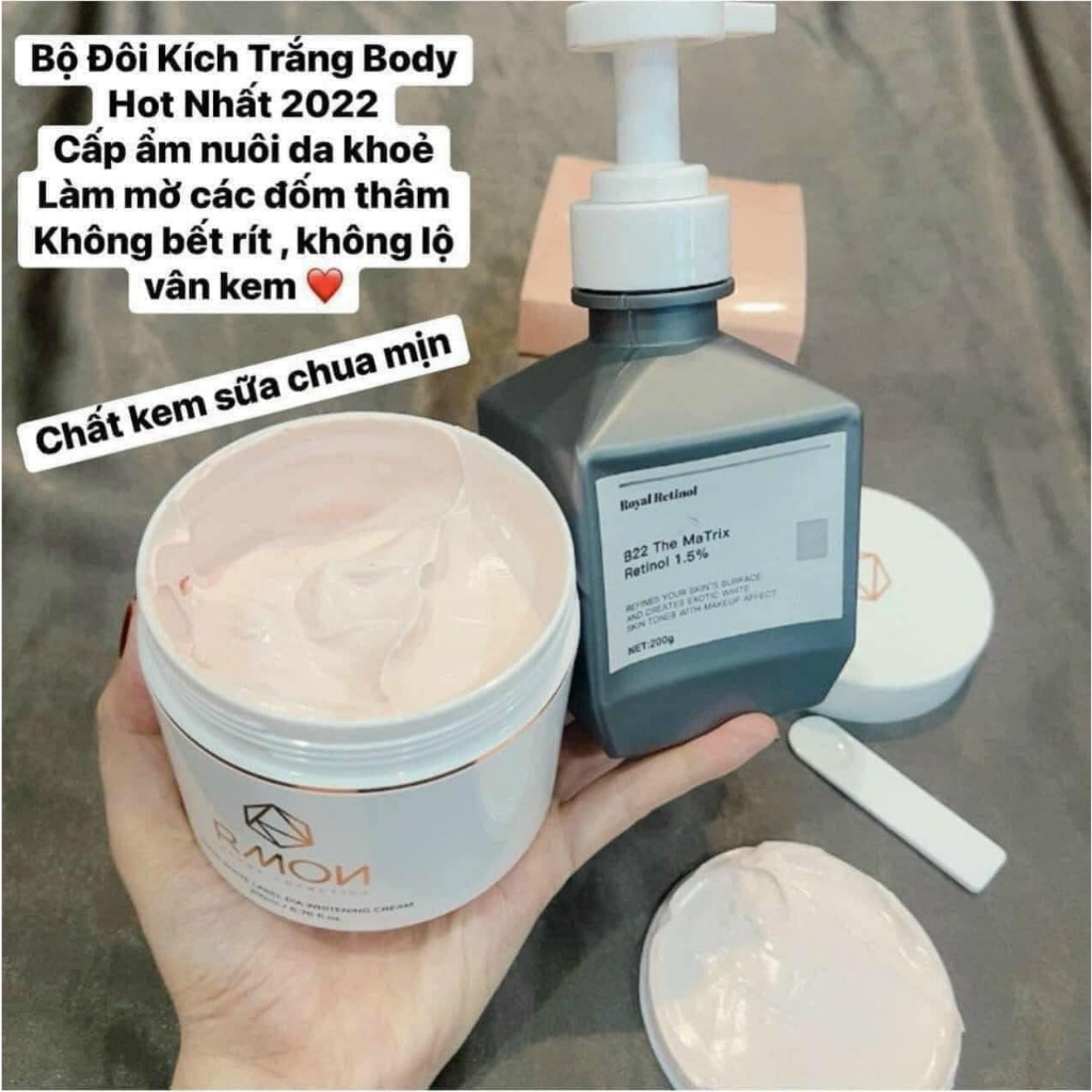 COMBO KEM BODY RMON 200ML +RETINOL B22 200G DƯỠNG DA BODY tặng kèm muối bò | BigBuy360 - bigbuy360.vn