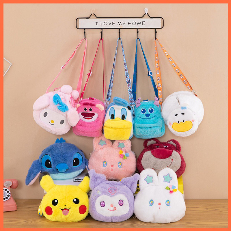 Túi đeo gấu disney lotso , sulley, kuromi ,cao đỏ quà tặng không bán