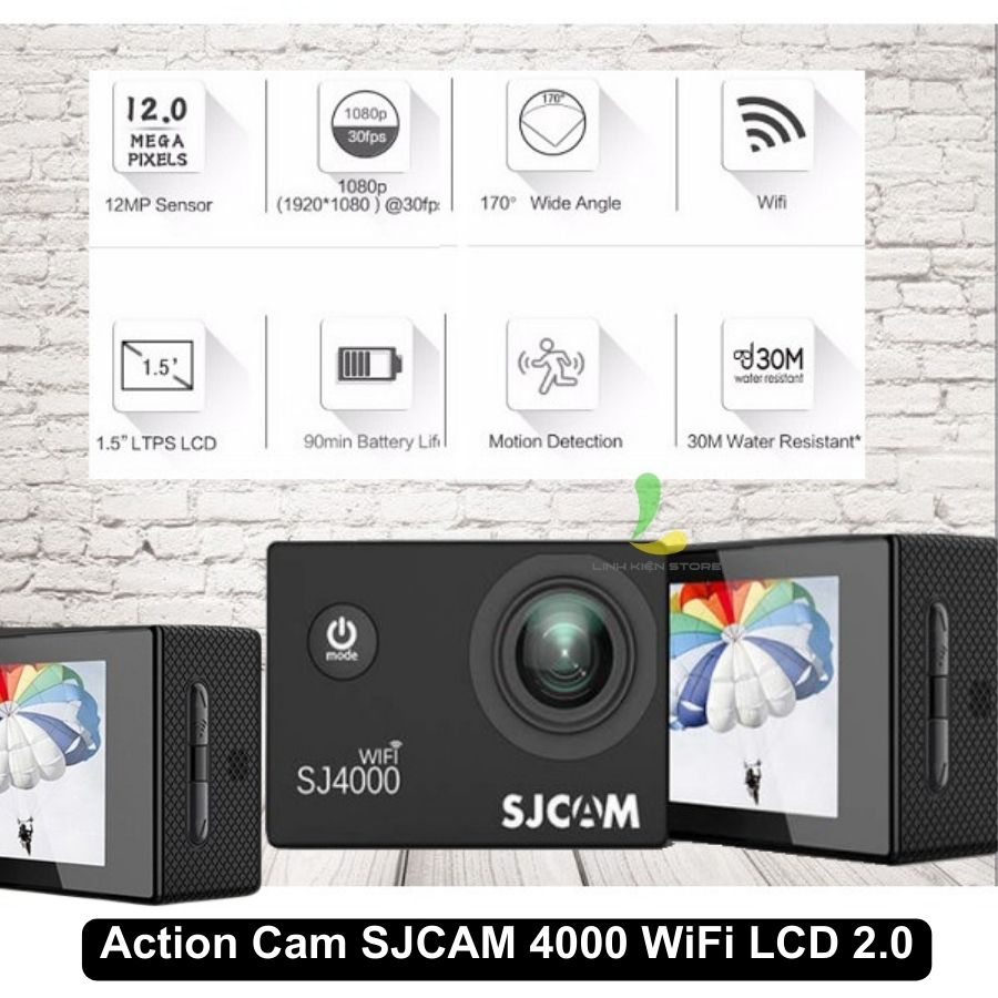 Camera hành trình HOSAN SJ4000 Wifi - Máy quay hành động phiên bản mới dung lượng pin cao 90 phút