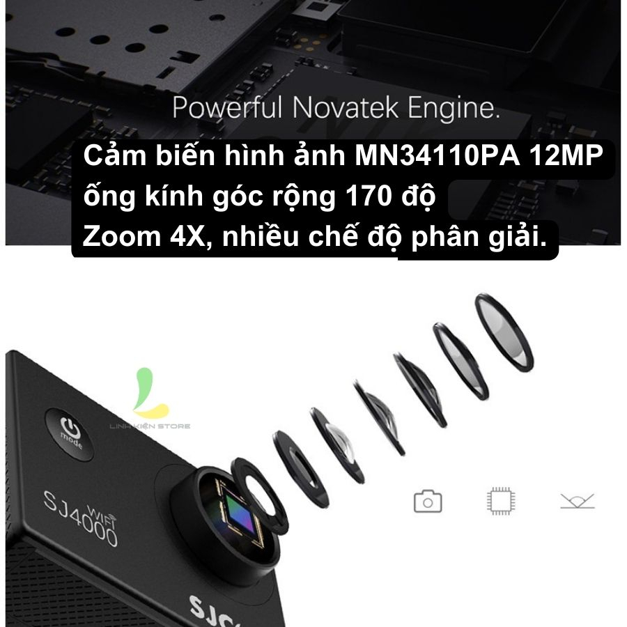Camera hành trình HOSAN SJ4000 Wifi - Máy quay hành động phiên bản mới dung lượng pin cao 90 phút