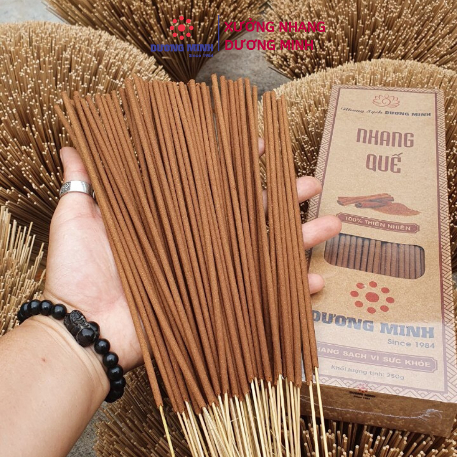 Nhang quế Dương Minh 40cm - nhang thơm quế tự nhiên được kiểm định khói nhang an toàn