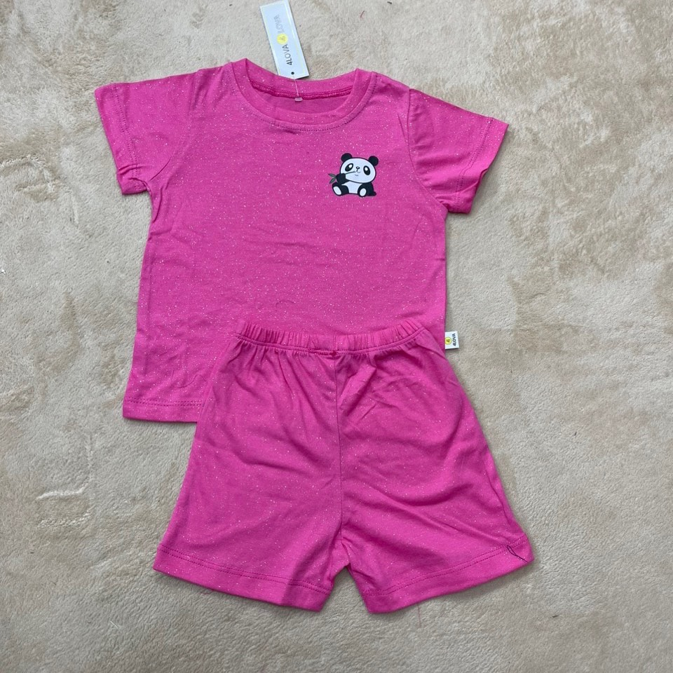 Bộ quần áo thun cộc tay cho bé 4LOVA chất cotton mềm mại thoáng mát size đại 28-38kg KID181