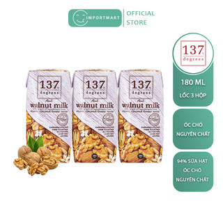 Sữa Hạt ÓC CHÓ Nguyên Chất  - Lốc 3 hộp 180ml