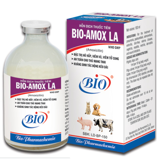 Bio-Amox 20% LA - hô hấp, viêm vú, viêm tử cung 20ml, 100ml