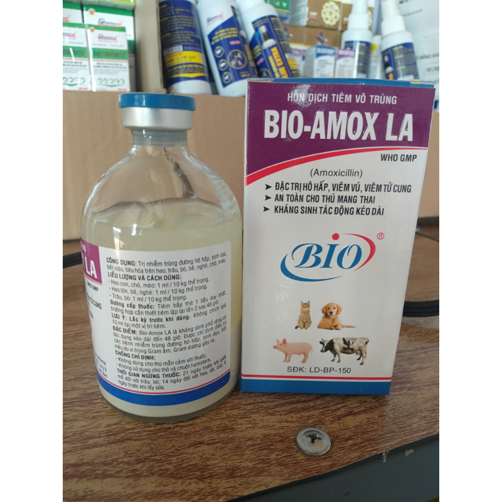 Bio-Amox 20% LA - hô hấp, viêm vú, viêm tử cung 20ml, 100ml