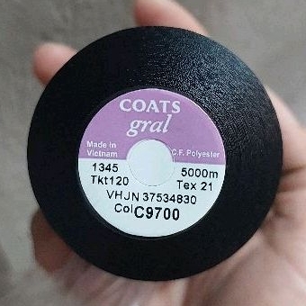 Chỉ may Coats gral C9700 tex 21 Đen 5000m( Đen)
