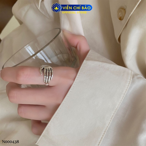 Nhẫn bạc nữ xương bàn tay chất liệu bạc Thái 925 thời trang phụ kiện trang sức Viễn Chí Bảo N000438
