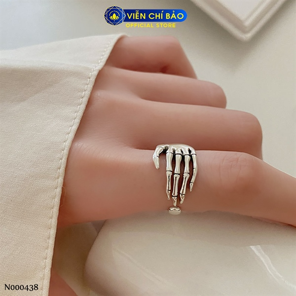 Nhẫn bạc nữ xương bàn tay chất liệu bạc Thái 925 thời trang phụ kiện trang sức Viễn Chí Bảo N000438