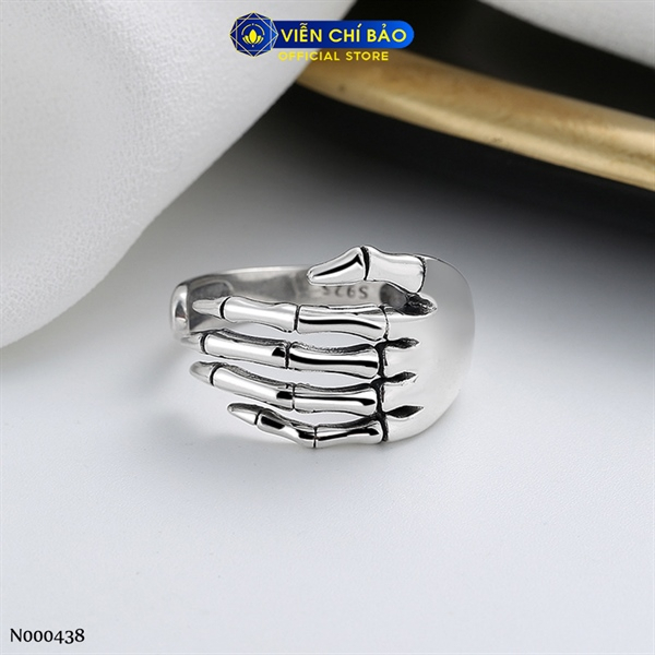Nhẫn bạc nữ xương bàn tay chất liệu bạc Thái 925 thời trang phụ kiện trang sức Viễn Chí Bảo N000438
