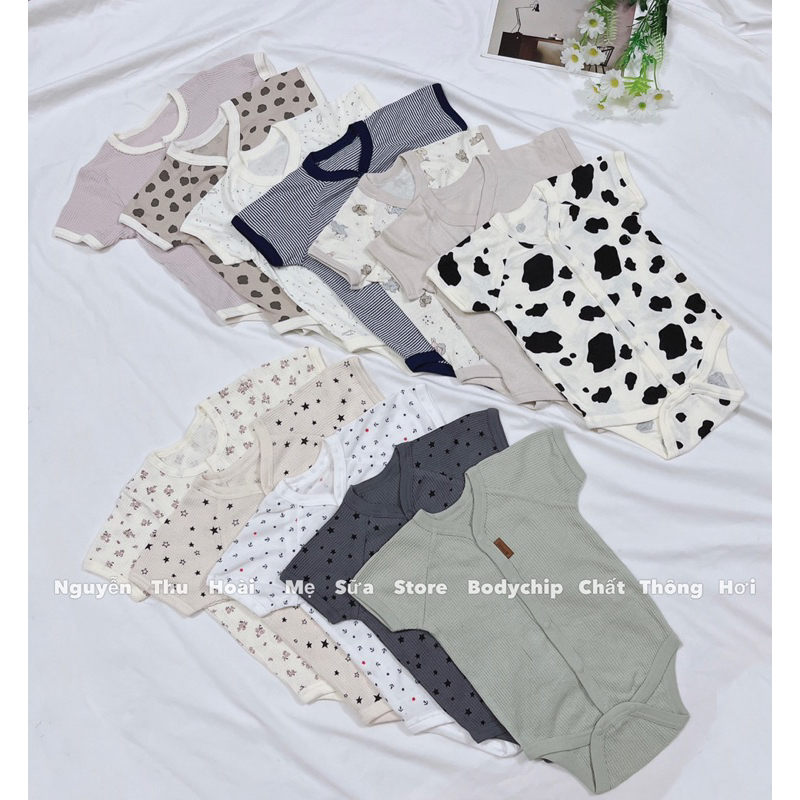 Bodychip sát nách, hai dây thông hơi thoáng khí cho bé trai bé gái