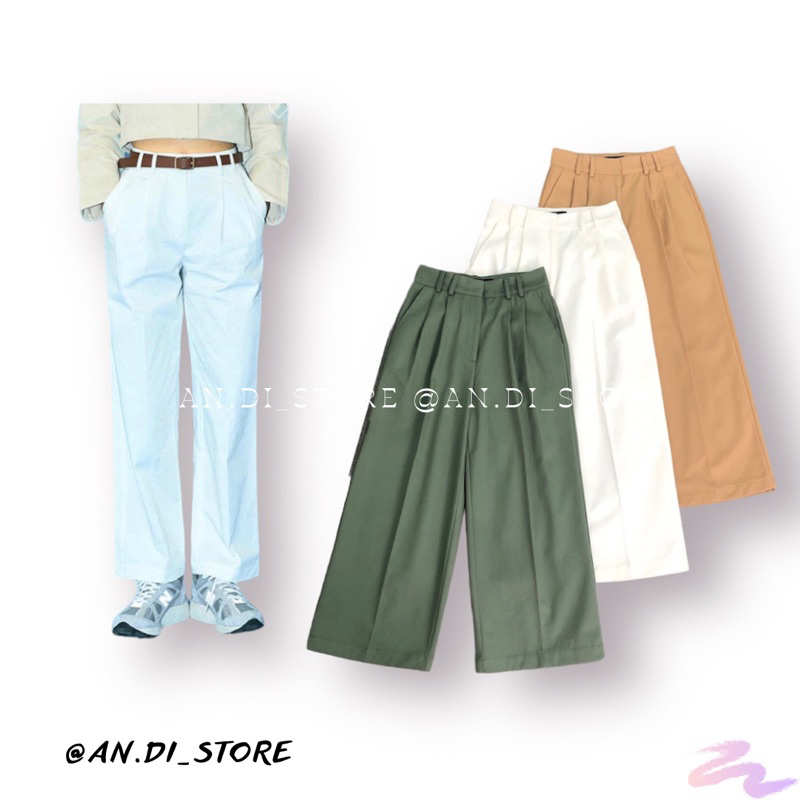 AnDi.vnxk Quần kaki xếp ly ống suông - M.ixxo