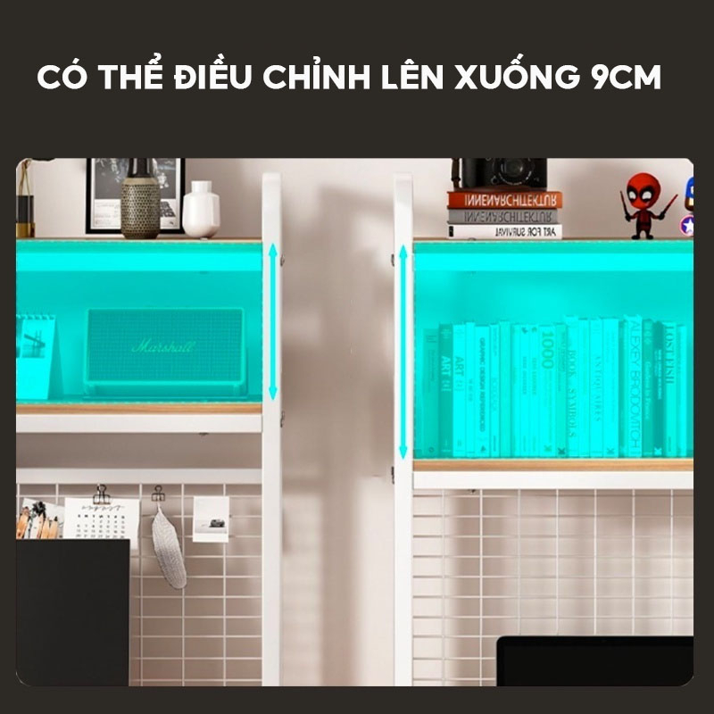 Kệ giá rẻ Giá sách, Kệ sách để bàn, Giá sách để bàn 2 tầng thông minh tiết kiệm gian phía trên bàn làm việc