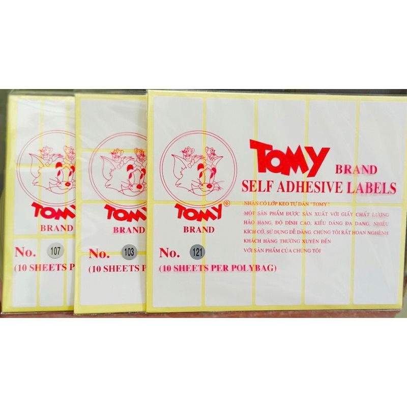 Nhãn có lớp keo tự dán Tomy A5 99 100 101 102 103 104 105 106 107 108 109 110 111 112 Giấy decal in mã vạch XẤP 1O TỜ