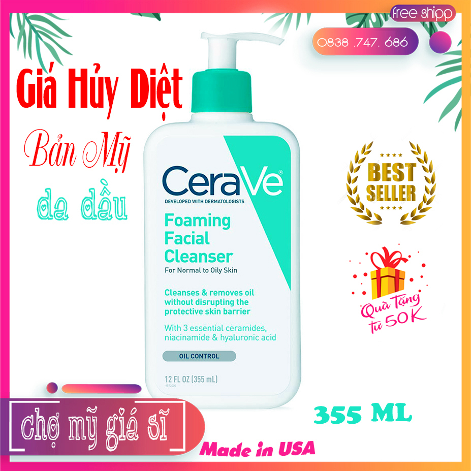 Sữa rửa mặt Cerave Foaming Facial Cleanser 355ml