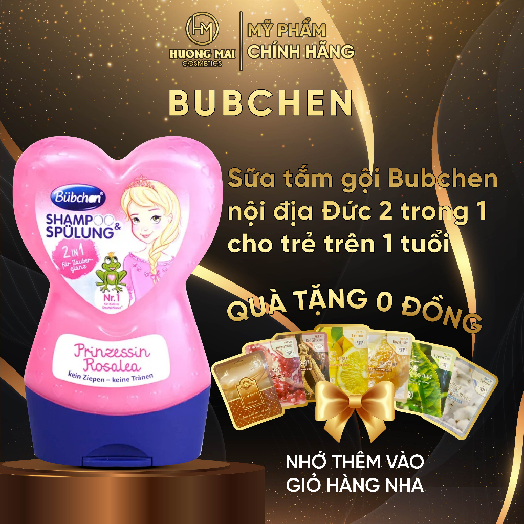 Sữa tắm gội Bubchen nội địa Đức 2 trong 1 cho trẻ trên 1 tuổi
