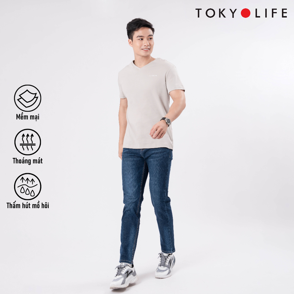 Áo T-Shirt NAM cổ tim dáng suông TOKYOLIFE C7TSH510M