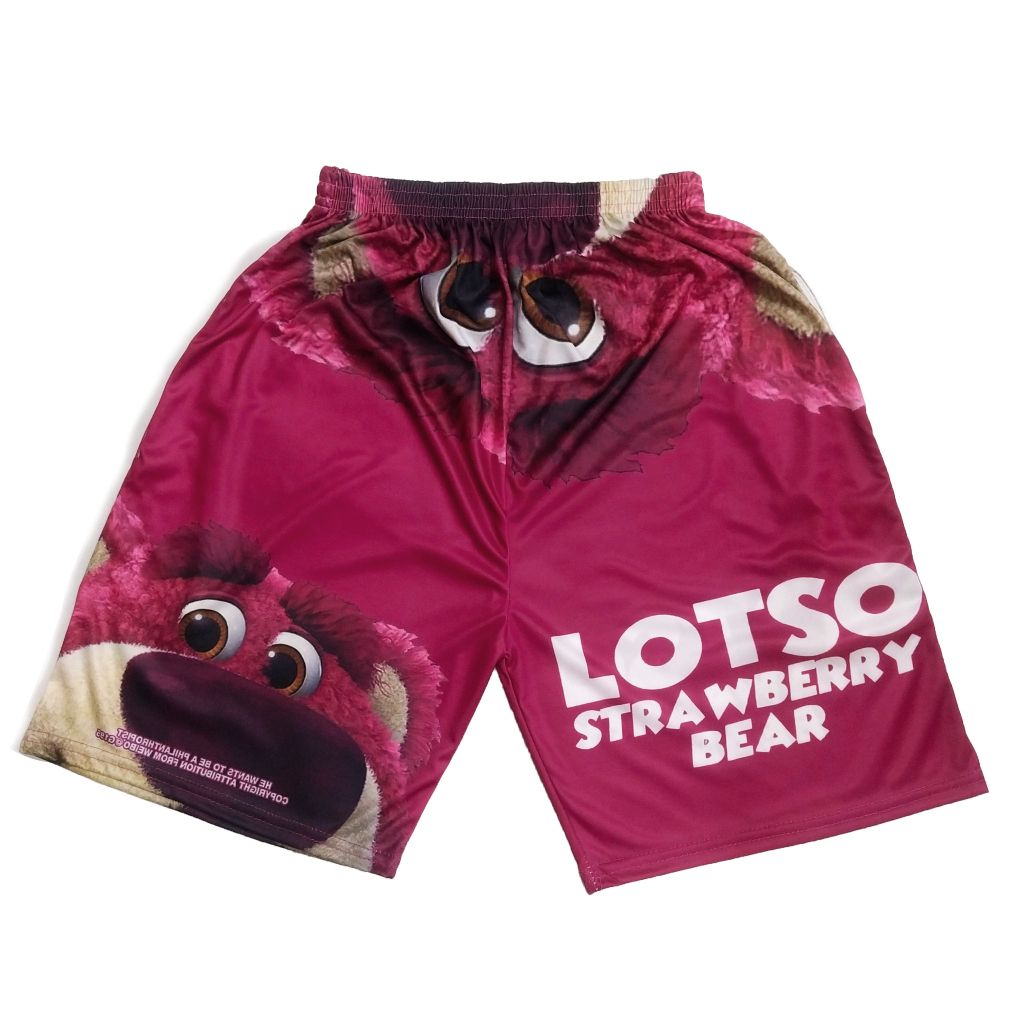 Quần đùi hoạt hình Gấu Dâu Lotso nhiều mẫu, quần short unisex phom rộng