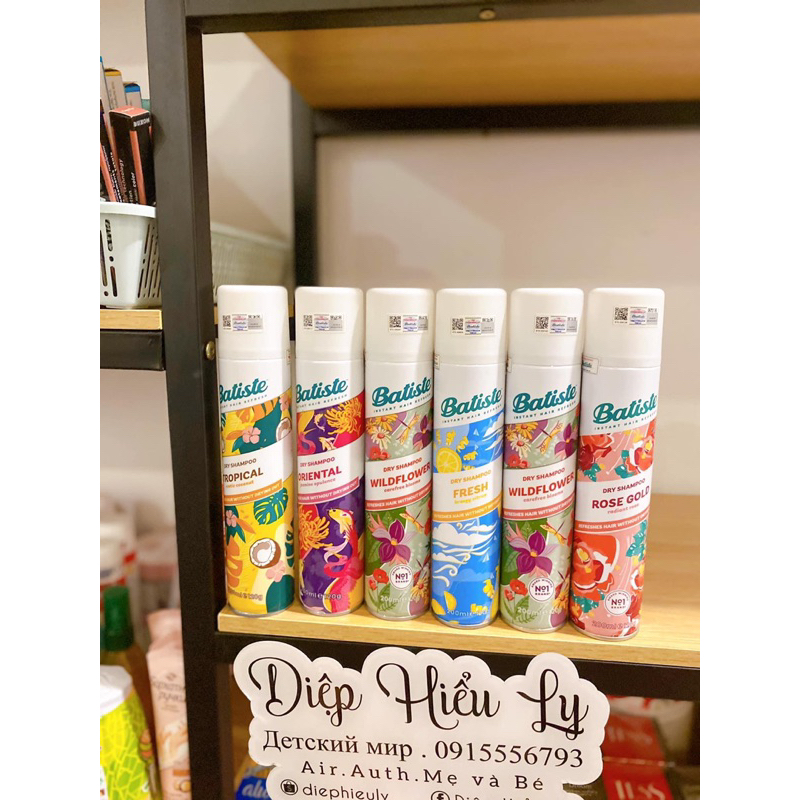 Dầu gội khô  UK BATISTE 🇬🇧 200ml  dầu gội khô