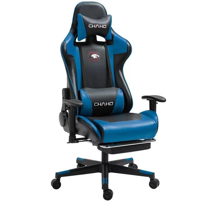 Ghế gaming ngả lưng 180 độ có chân gác nằm Thư Giãn Có Gối Massage AMA-CHAHO-002-BLUE