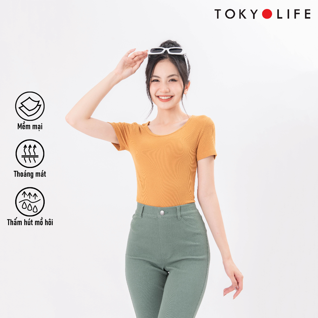 Áo T-Shirt NỮ cổ tròn dáng ôm TOKYOLIFE C9TSH503M