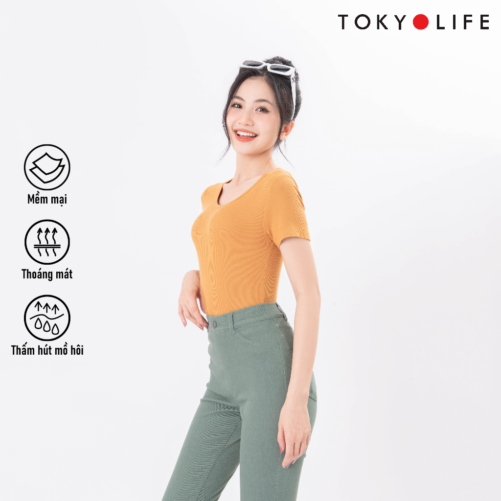 Áo T-Shirt NỮ cổ tròn dáng ôm TOKYOLIFE C9TSH503M