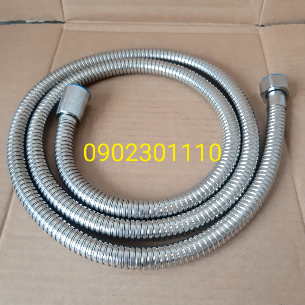 Dây xịt vệ sinh, dây liên kết với đầu vòi xịt vệ sinh, vỏ thân xoắn inox304, 2 đầu ren tán 21